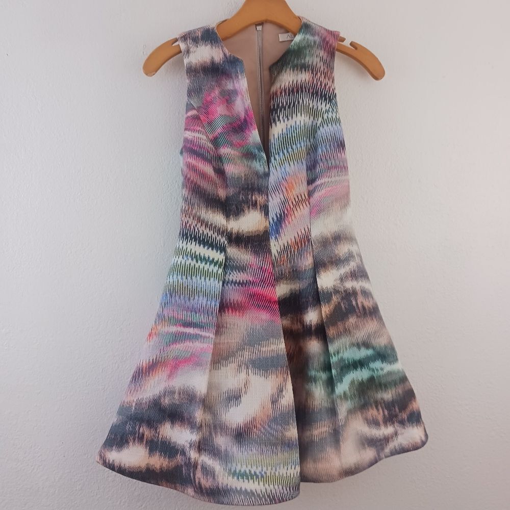 Alexis Matthew Pleated printed twill dress size XS